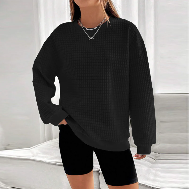 Neck Regular Top Sweatshirt For Women